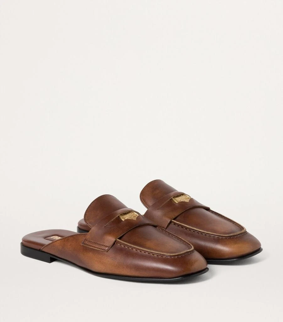 Miu Miu Backless Leather Loafers 2