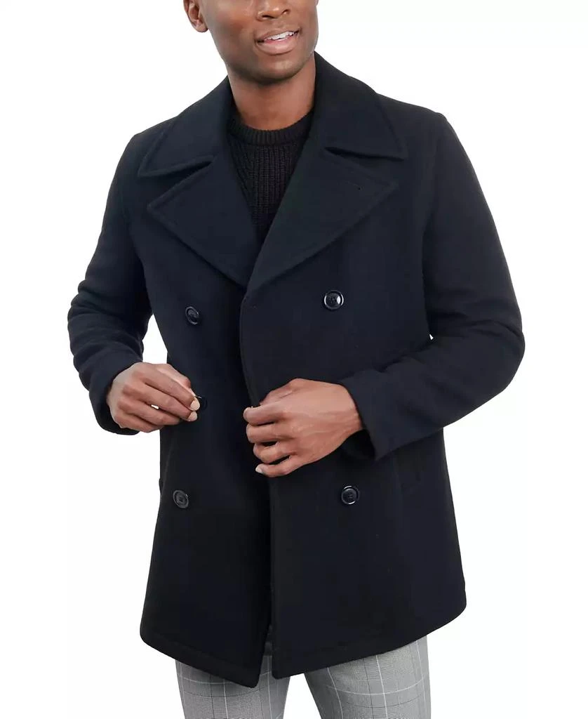 London Fog Men Double-Breasted Wool Blend Peacoat 1