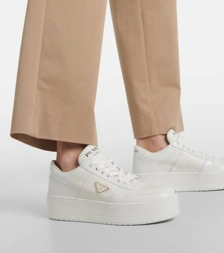 Winter Boldness: Prada Platform Sneakers with Leather and Metallics