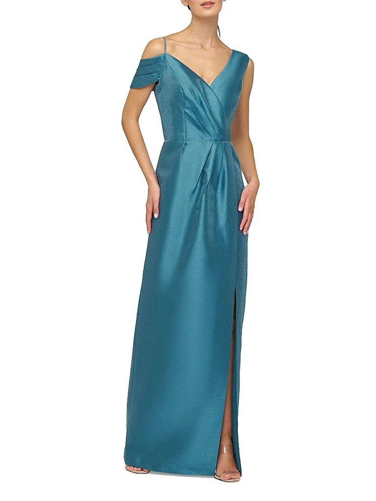 Kay Unger Rowan Asymmetric Metallic Column Gown 2