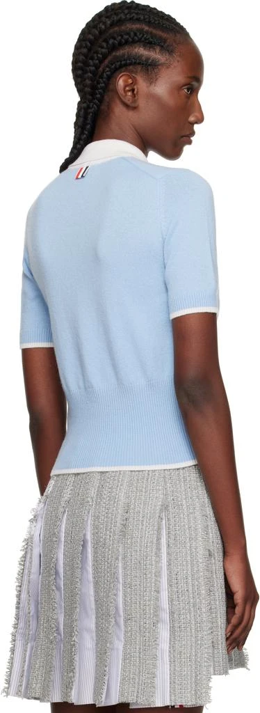 Thom Browne Blue Jersey Stitch Cashmere Polo 3