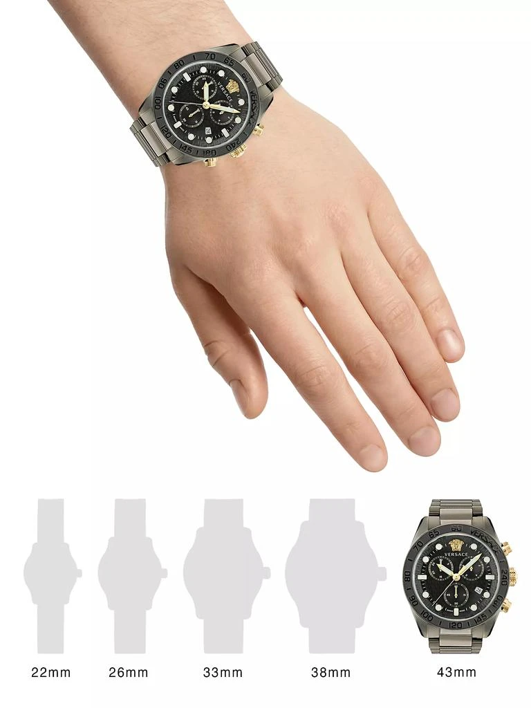 Versace Unisex Greca Dome Chrono Gunmetal Stainless Steel Watch 2