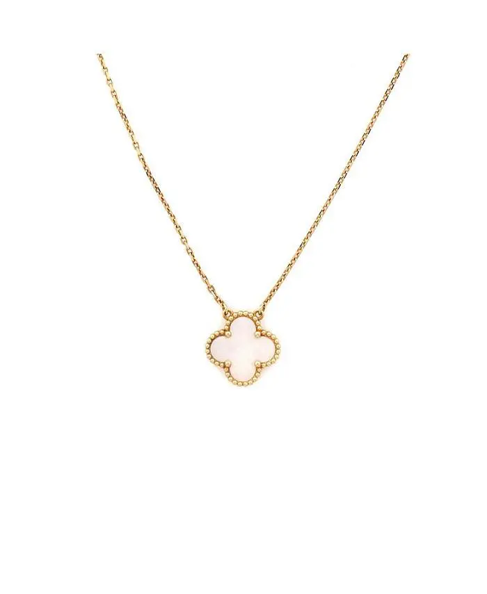 Pre-Owned Van Cleef & Arpels Vintage Alhambra Pendant Necklace 18K Gold and Mother of Pearl, 16.5"
