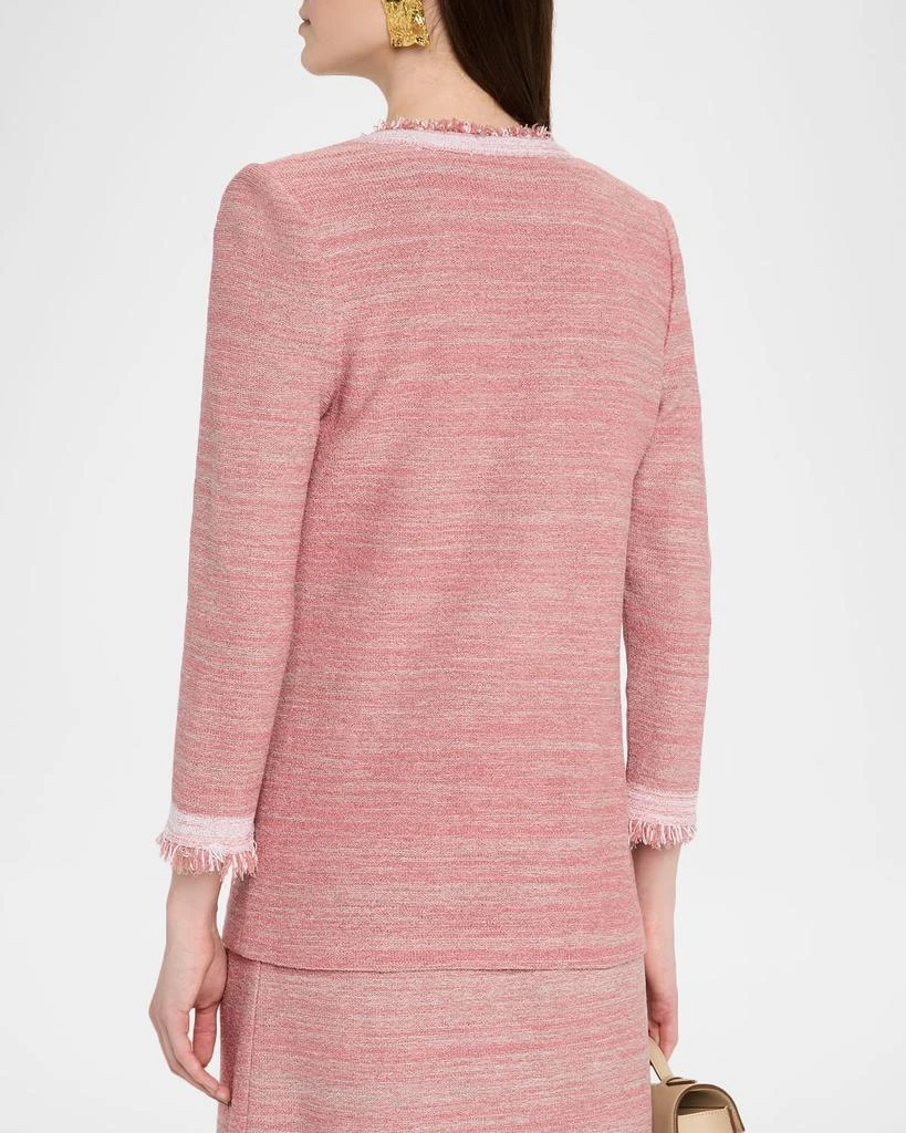 Misook Heritage Fringe-Trim Melange Knit Jacket 3