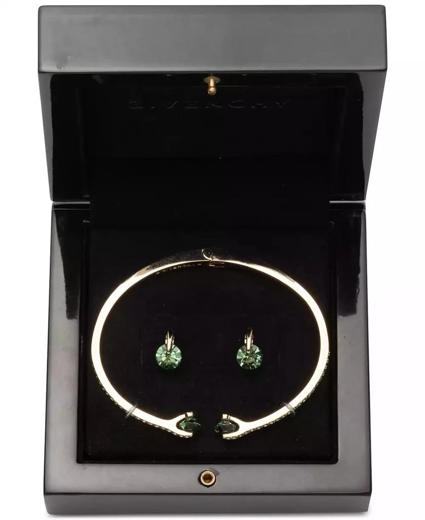 Givenchy Gold-Tone Mixed Crystal Cuff Bracelet & Stud Earrings Set 2