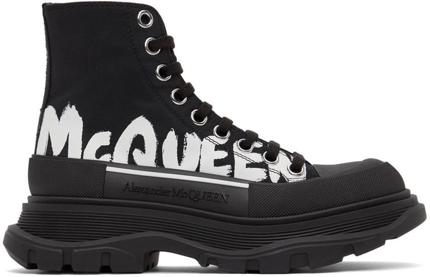 Alexander McQueen Black Logo Tread Slick High Sneakers 1