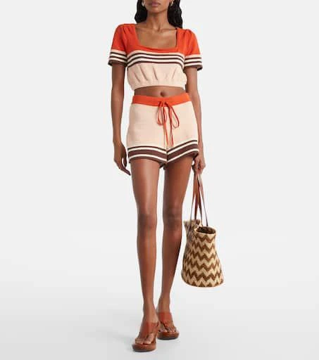 Zimmermann Ascension knitted cotton-blend shorts 2