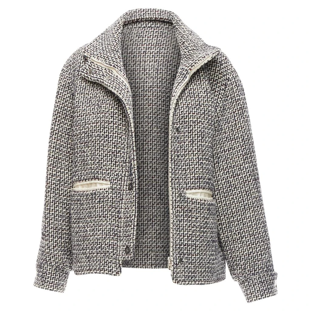 Chanel Reversible Wool Tweed CC Logo Padded Puffer Jacket 3
