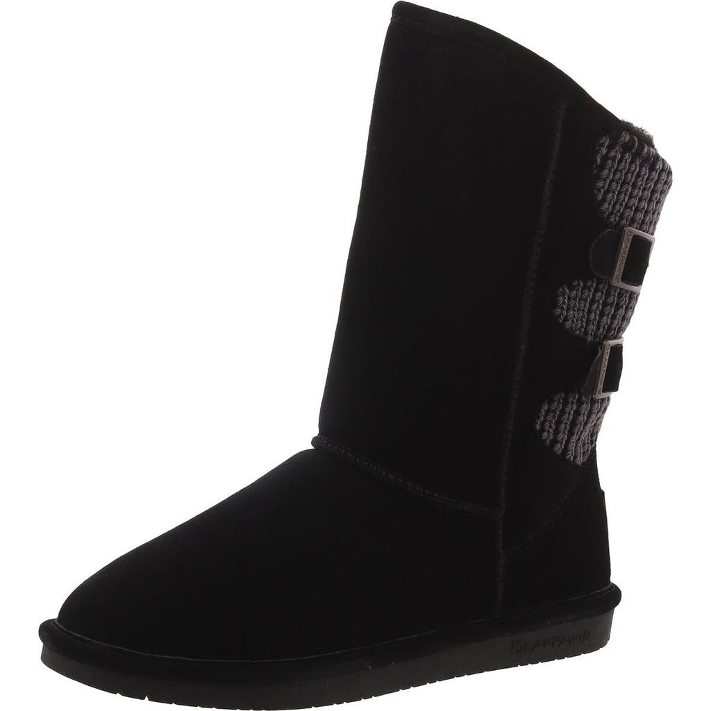 Bearpaw Boshie Womens Suede Knit Mid-Calf Boots