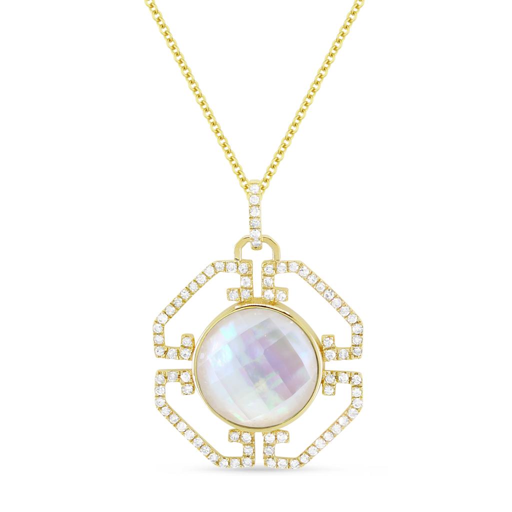 SSELECTS 2.70Ct Of Pearl 16"pendant Necklace In 14K Yellow Gold