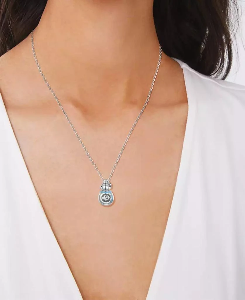 Macy's Cubic Zirconia Enamel Snowman Pendant Necklace 2