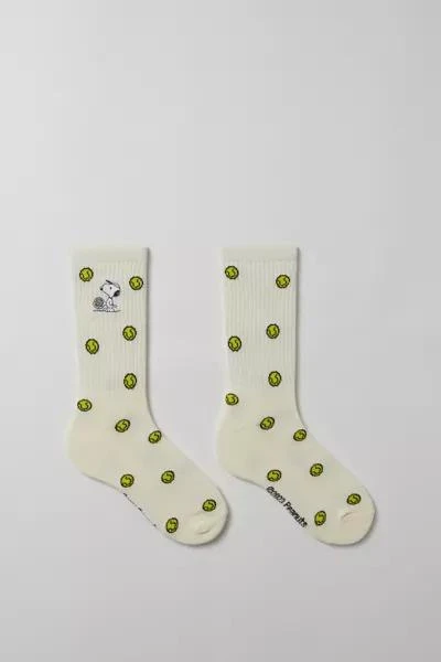 Urban Outfitters Peanuts Snoopy Tennis Embroidery Crew Sock 1