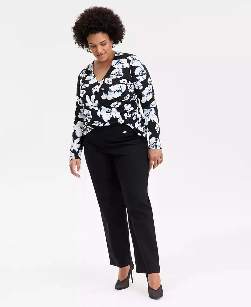 INC International Plus Size Mid-Rise Pull-On Straight-Leg Pants, Created for Macy's 1