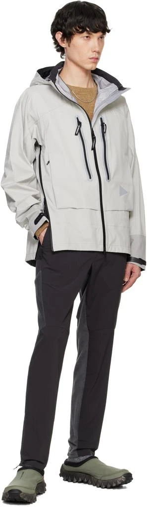 And Wander Black & Gray Fleece Base Trousers 4