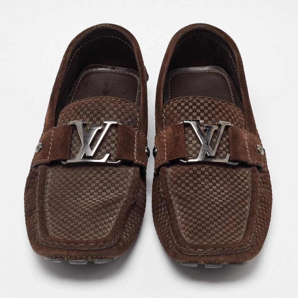 Louis Vuitton Louis Vuitton Brown Suede Monte Carlo Slip On Loafers Size 40 3