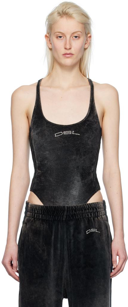 ルームウェア・パジャマ Diesel Megan-utlt Oval D-plaque Bodysuit Women's Camo lace bodysuit with Oval D embroidery | Black