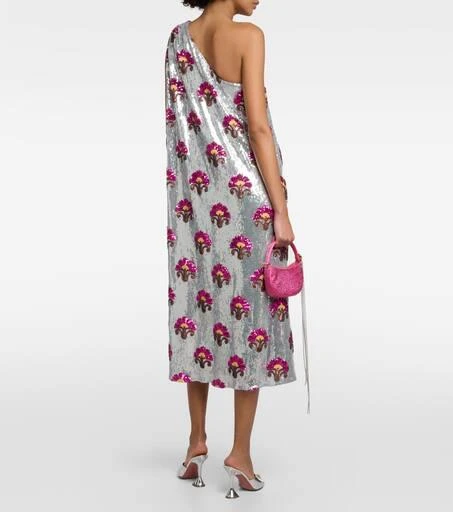 LA DOUBLE J Roy sequined one-shoulder midi dress 3