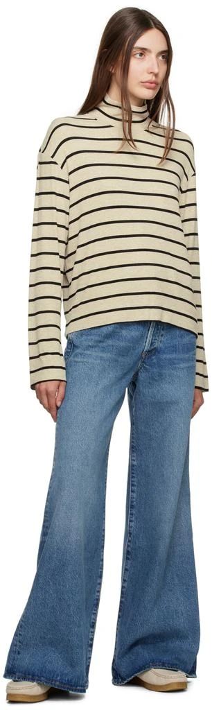 Citizens of Humanity Beige & Black Selma Turtleneck 4
