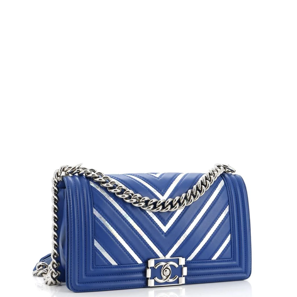 Chanel Boy Flap Bag Chevron Lambskin with Holographic PVC Old Medium 3