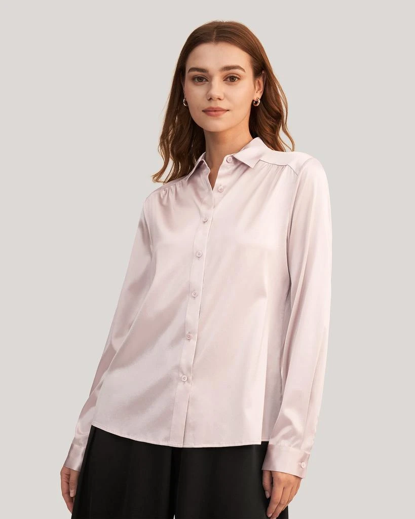 LILYSILK Long Sleeves Collared  Silk Blouse 1