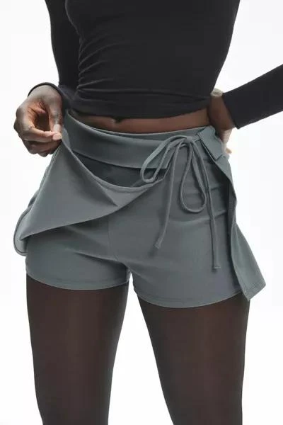 BDG BDG Bengaline Wrap Tie-Front Micro Skort 2