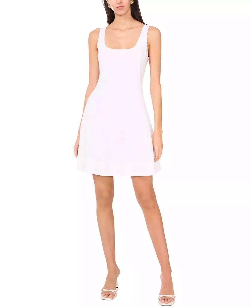 1. State Women's Scoop-Neck Full-Circle Linen-Blend Mini Dress 3