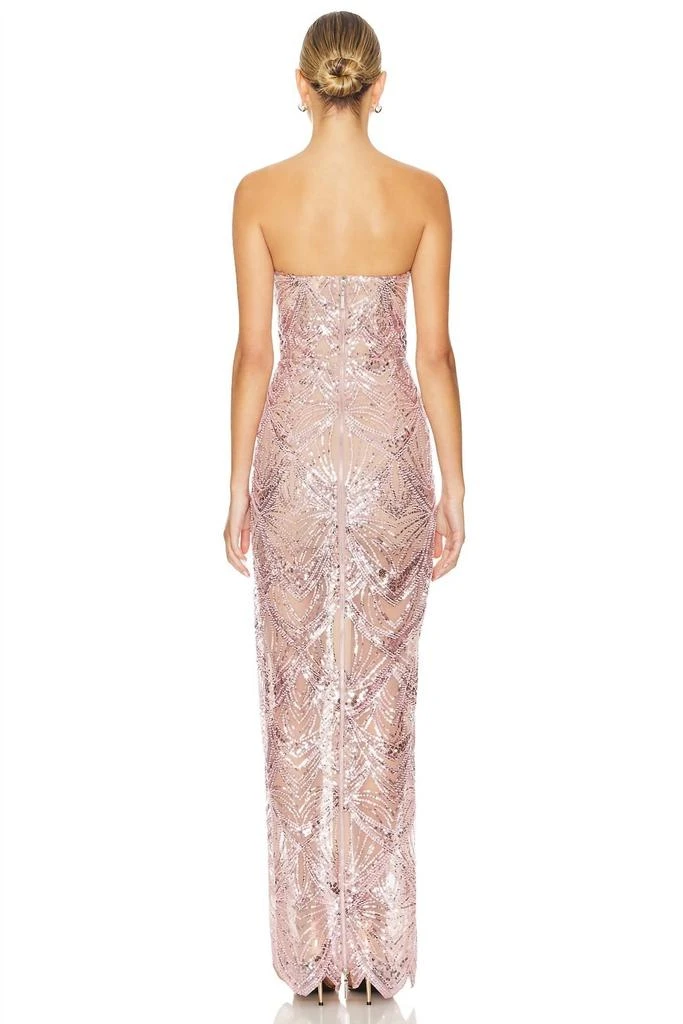 BRONX AND BANCO Gizelle Embellished Column Gown In Blush 3