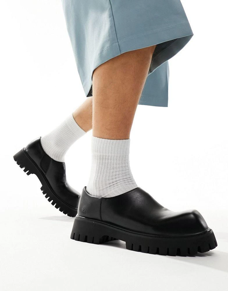 Koi Footwear KOI Night Cure Mens Square Toe Slip On Shoes In Black 1