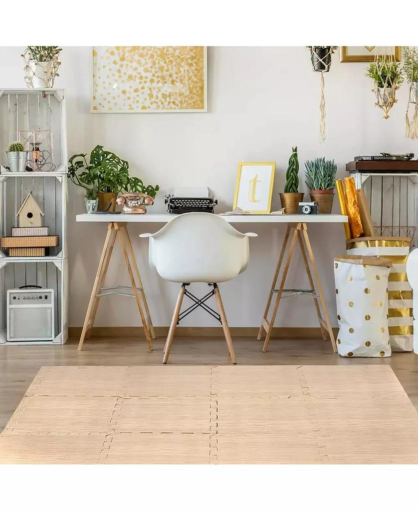 Sorbus Thick 3/8-inch Wood Grain Floor Foam Tile Mats (16 Tiles,16 Sq ft - Light Pine) 3