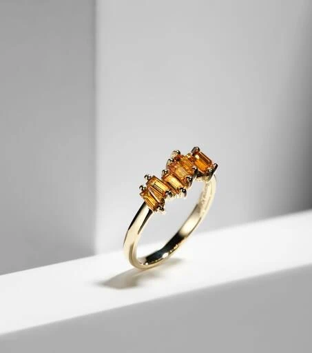 Suzanne Kalan 14kt gold ring with citrine quartz 5