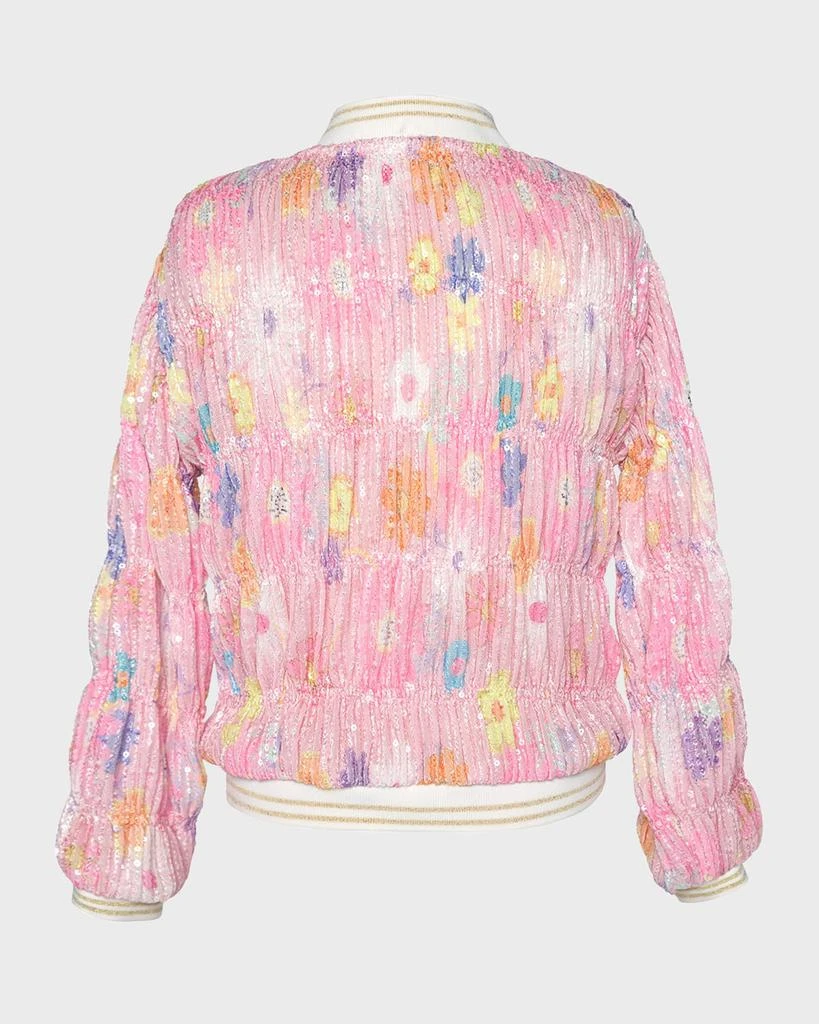 Hannah Banana Girl's Sequin Floral-Print Bomber Jacket, Size 7-14 4