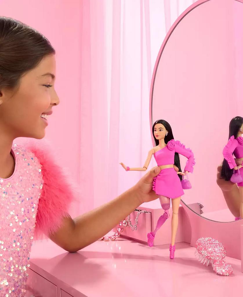 Barbie Deluxe Style 2 Doll in Pink Barbiecore Top and Skirt Set, Black Hair & Prosthetic Leg