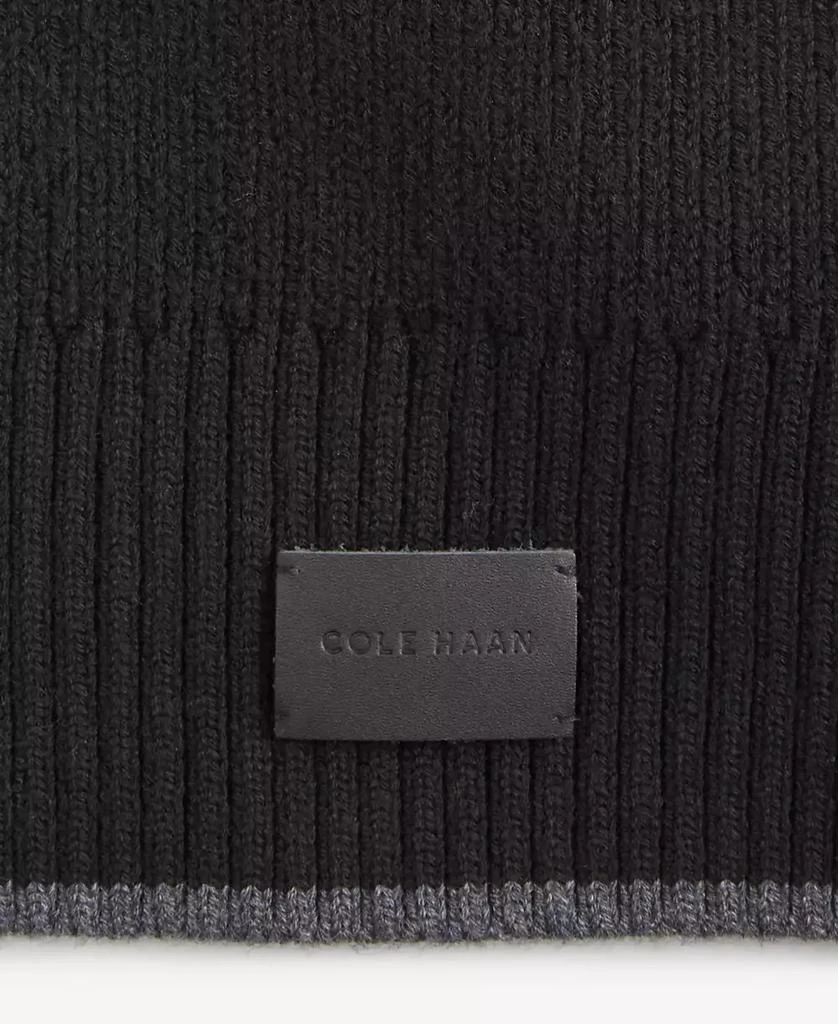 Cole Haan Men's Heritage Ribbed-knit Tipped Scarf 2