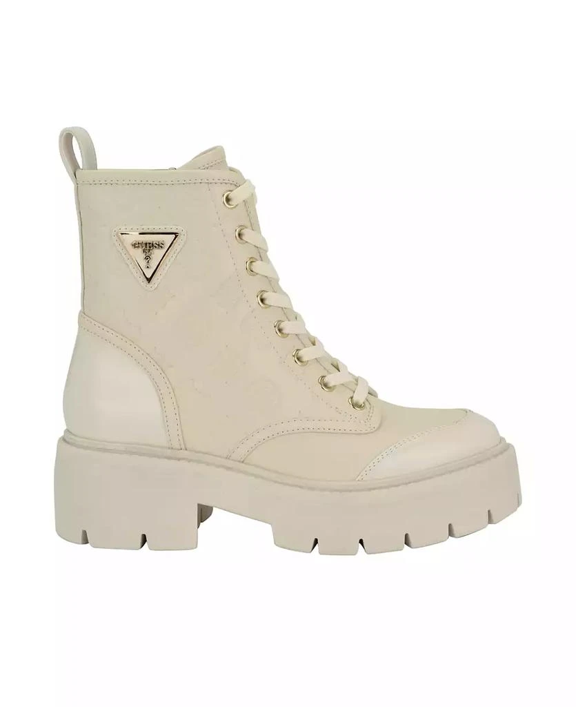 GUESS Women's Shun Triple Triangle Lace-Up Lug Sole Combat Boots 2