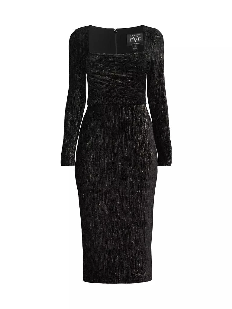 Black Halo Xander Plissé Cocktail Sheath Dress 1