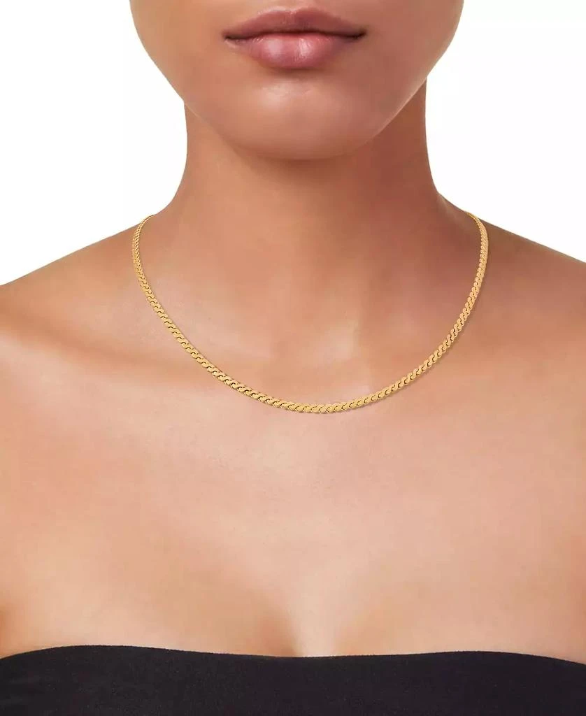 Macy's Polished Serpentine Link 18" Chain Necklace in 14k Gold 2