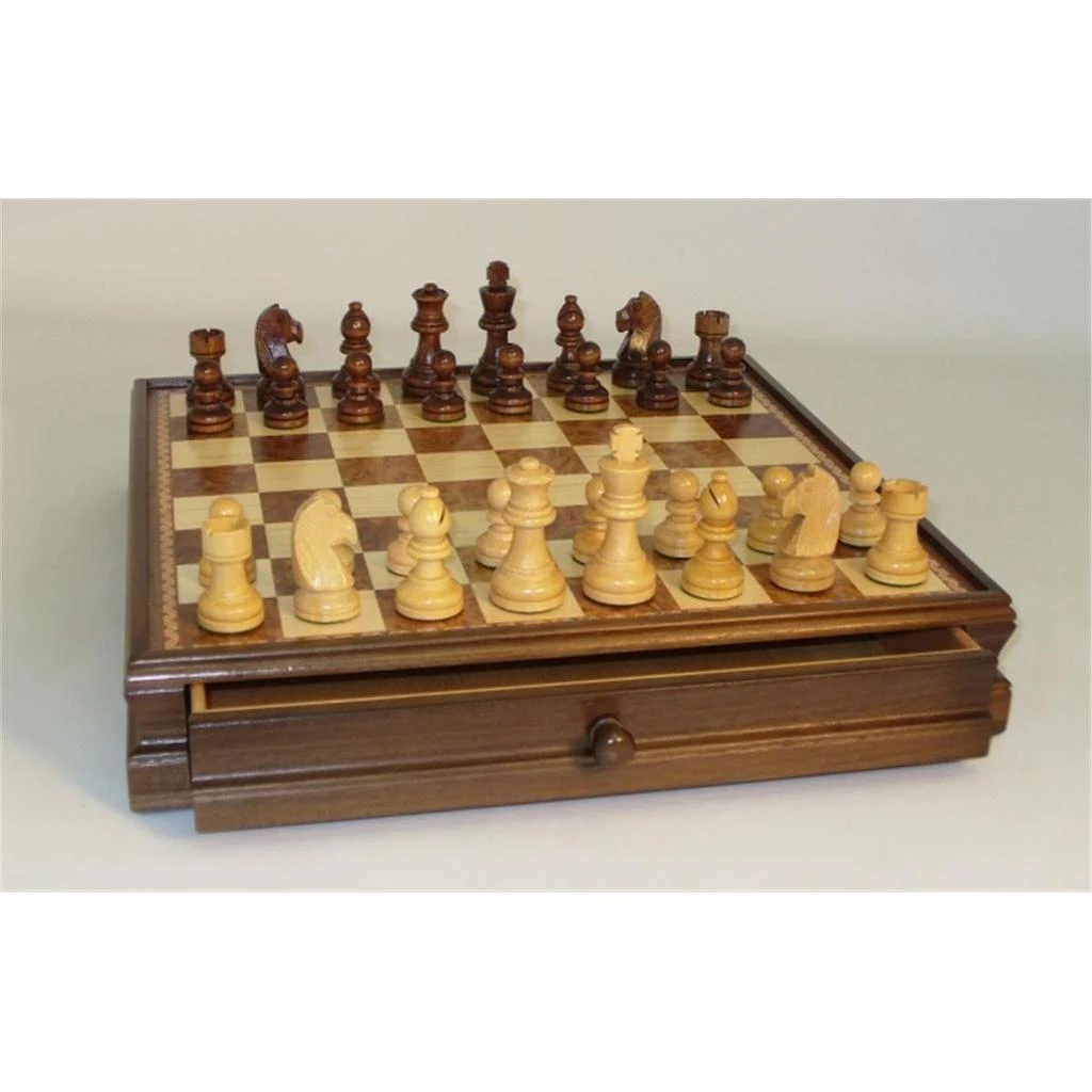 WW Chess Wood Inlaid Chest and Men 1