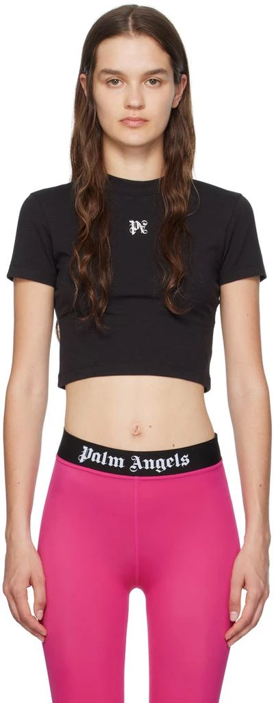 Palm Angels Black Monogram T-Shirt 1