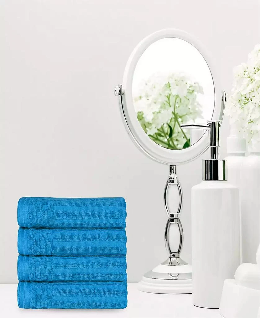 Superior Soho Checkered Border Cotton Ribbed Textured Ultra-Absorbent Towel 5