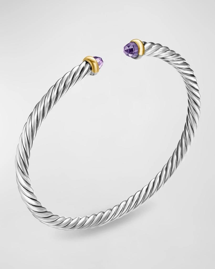 David Yurman Cable Flex Bracelet with Gemstone in Silver and 14K Gold, 4mm 4