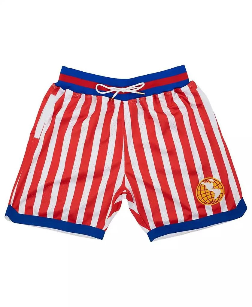 Rings & Crwns Men's Red, White Harlem Globetrotters Triple Double Shorts 2