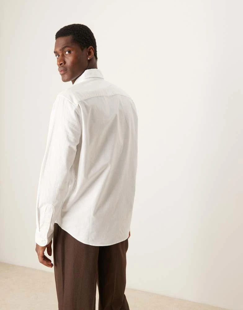 Abercrombie & Fitch Abercrombie & Fitch icon logo oxford shirt in white 3