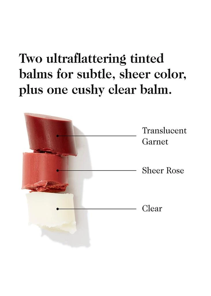 GOOP Clean Nourishing Lip Balm Trio - Clear, Garnet 
Rose 2