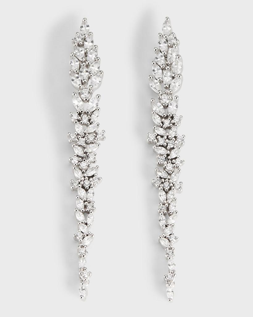 Tai Leafy Cubic Zirconia Linear Drop Earrings