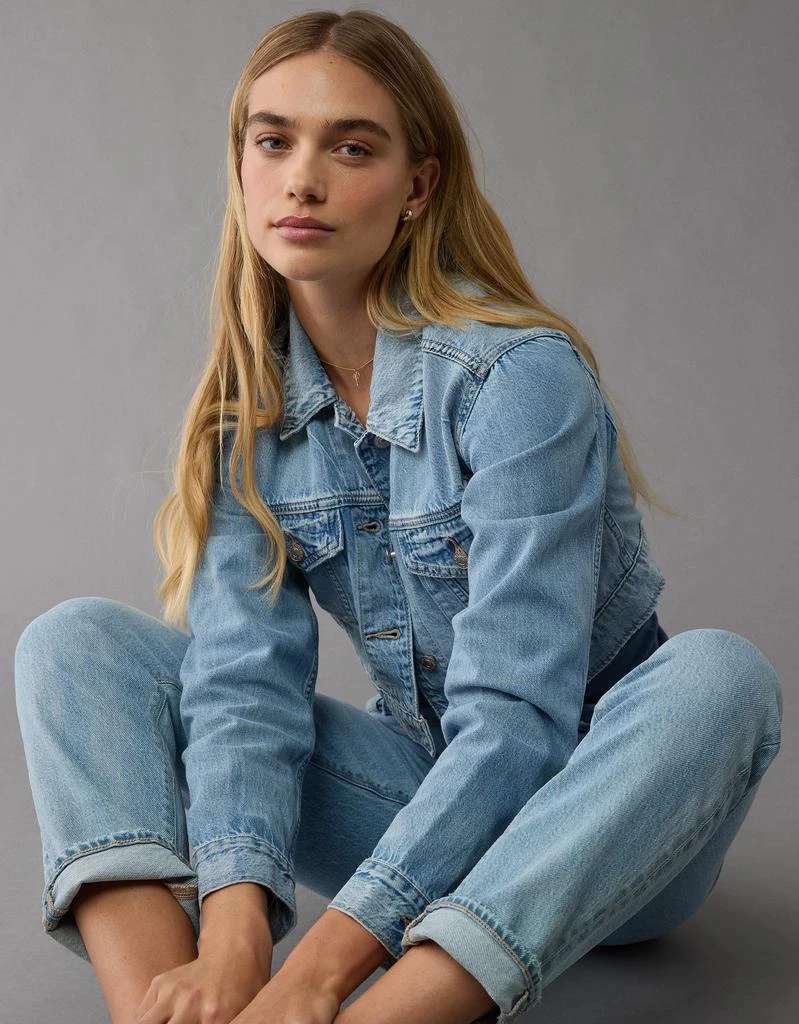AE AE Dreamy Drape Super Cropped Denim Jacket 1