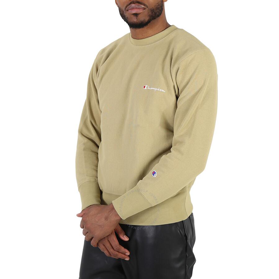 CHAMPION Sand Reverse Weave Script Logo Crew Sweatshirt