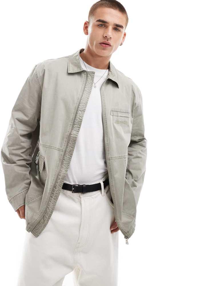 HERA Hera washed utility jacket in grey green