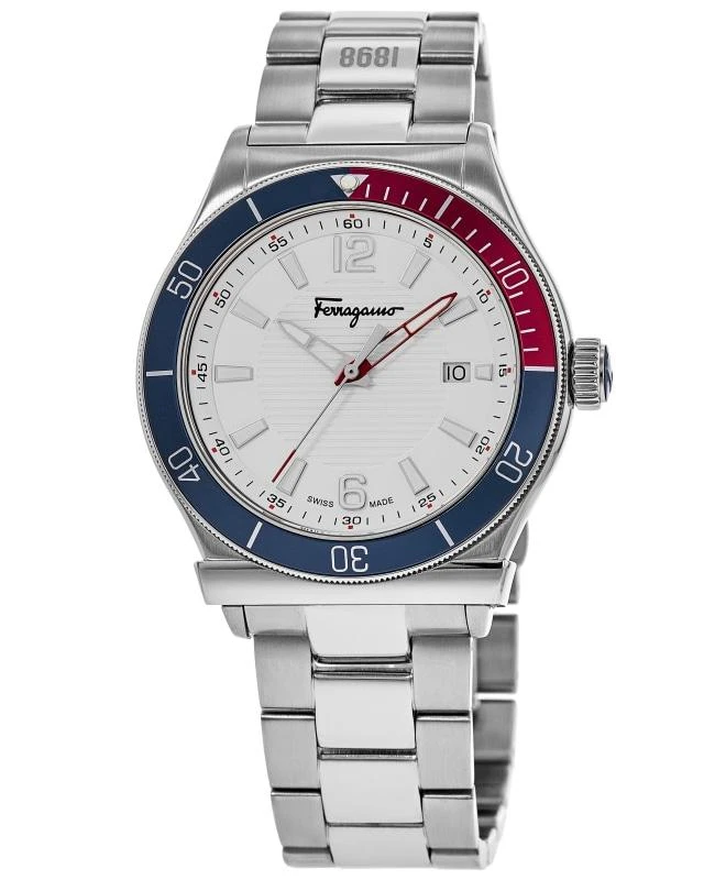 Salvatore Ferragamo 1898 Sport White Dial Steel Men's Watch SFYK00520 WatchMaxx