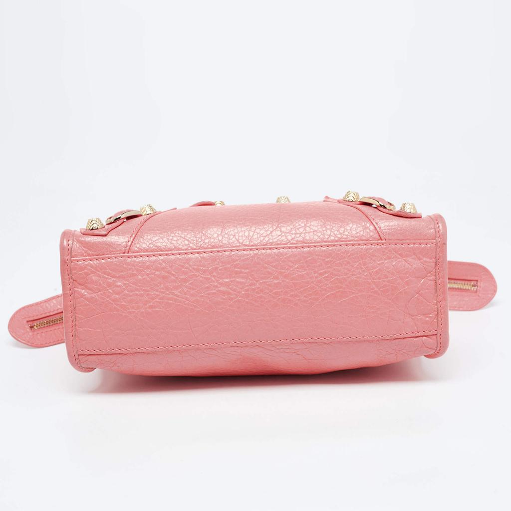 Balenciaga Balenciaga Coral Pink Leather Mini Classic City Bag