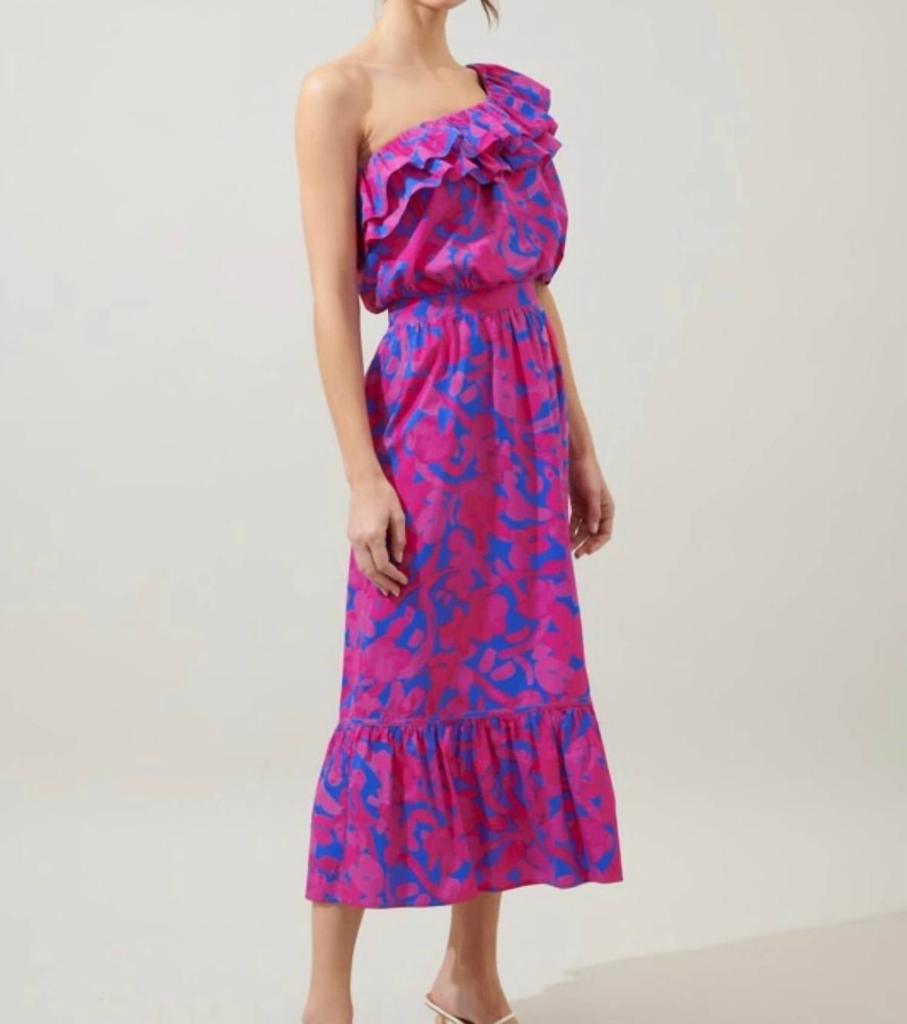 Sugarlips Sugarlips - The Amore Set: One Shoulder Maxi Ruffle Skirt Set